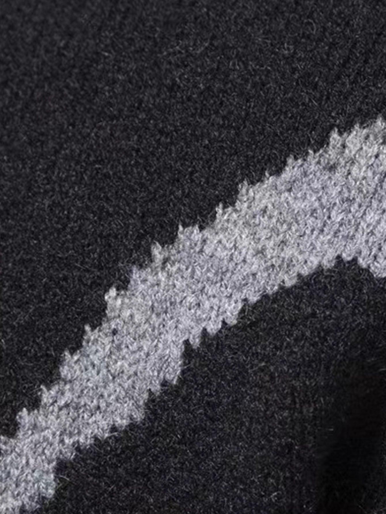 Men'S Zebra Print Turtleneck Knitted Sweater for Casual Warmth in Autumn And Winter