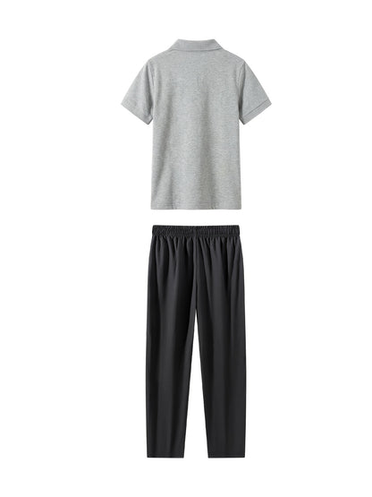 Boys' Spring/Summer Polo Shirt & Stretch Trousers Set