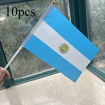 10pcs Argentine Flag Decorations Polyester Cheering Banners