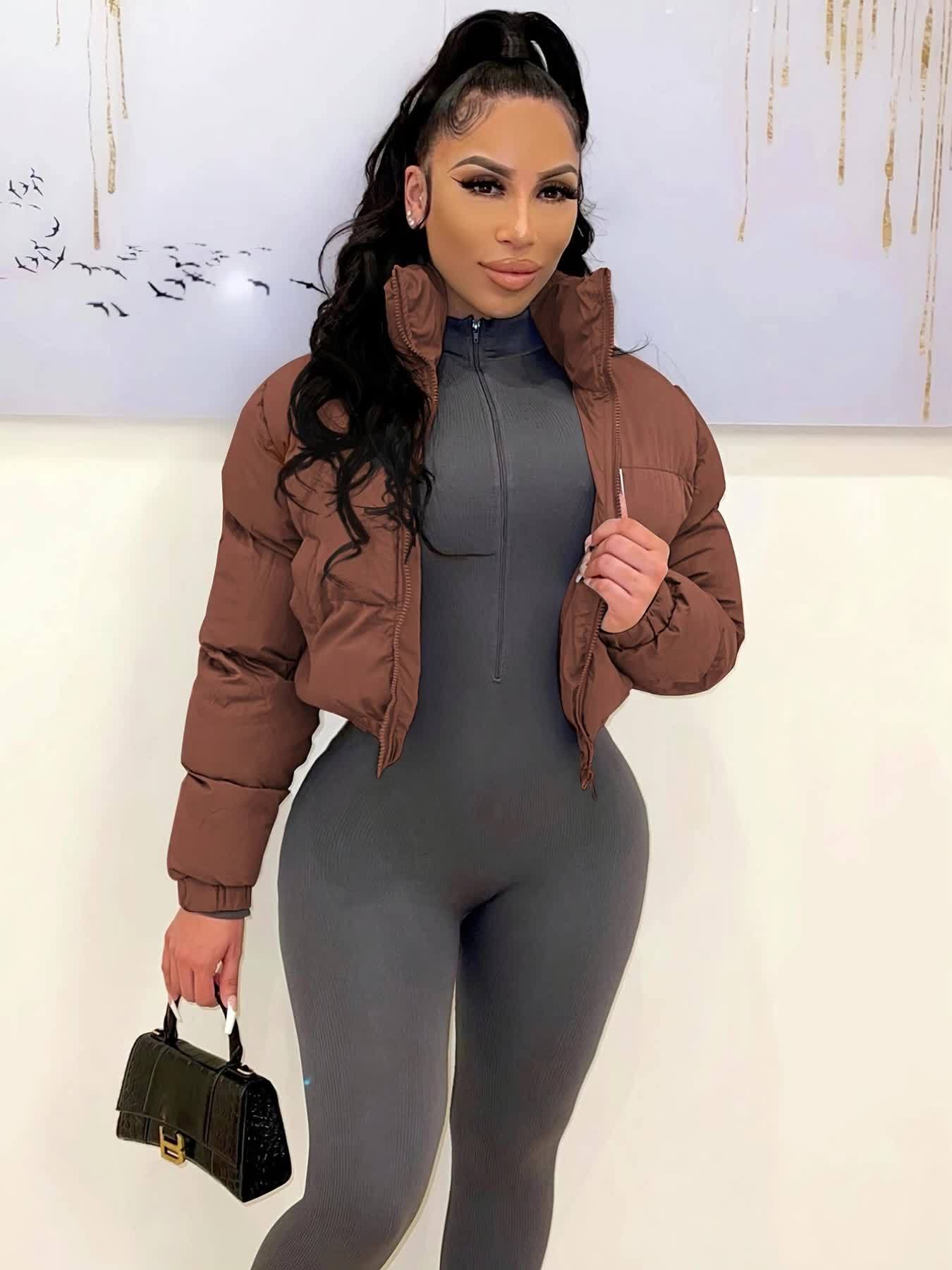 Աշնանային/ձմեռային եվրոպական և ամերիկյան կանացի կարճ բաճկոն