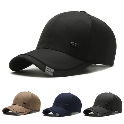 Fashion Classic Outdoor Sports Baseball Cap, Windproof Sun Protection Hat for Hiking, Fishing, Business Casual Travel - All-Season Polyester with Buckle Closure, Hand Wash Only