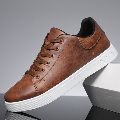 Men's Solid Color Casual Lace-Up Loafers for All Seasons