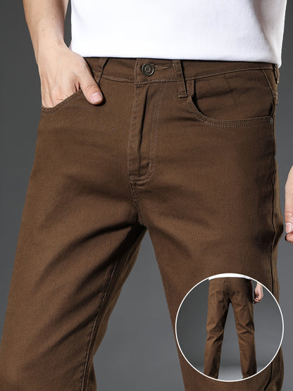 Men's Slim Fit Straight-Leg Stretch Denim Pants for Summer
