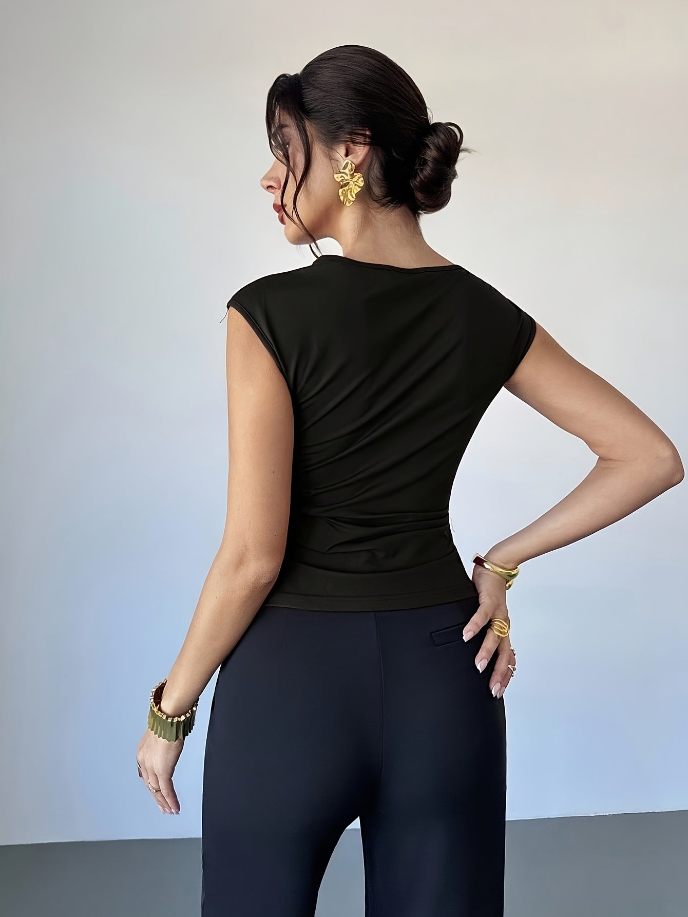 Women’s Casual Elegant Burgundy Asymmetrical Shoulder Top