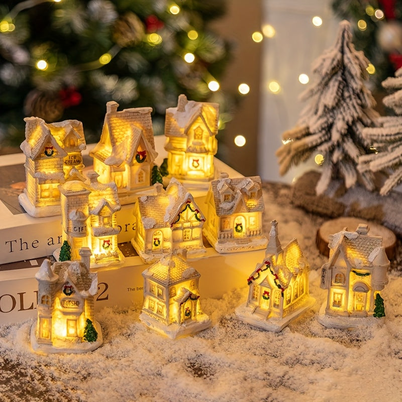 A Festive Resin Home Decoration - Glowing Mini Ornaments for Christmas And New Year, Perfect Holiday Gifts, Christmas Decor, Suitable for Room Decoration.