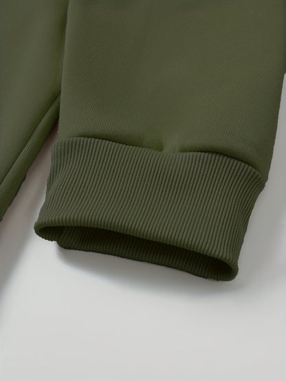 Men'S Minimalist Red & Christmas Tree Print Hooded Sweatshirt - Long Sleeve Casual Pullover with Piping, Regular Fit Winter Warmth for Holiday Parties, Outdoor Activities & Casual Attire, Christmas Sweatshirt, Seasonal Fashio