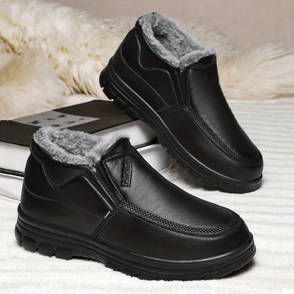 Տղամարդկանց ձմեռային ձմեռային կոշիկներ՝ բրդյա և կամարի հենարանով - Բոլոր եղանակների համար նախատեսված ցուրտ եղանակի լեռնագնացության կոշիկներ, սահքակայուն ռետինե ներբան, կլոր քթով դիզայն՝ առօրյա և բացօթյա հագուստի համար, լեռնագնացության կոշիկներ