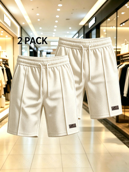 Men's Casual Summer Sports Shorts 2-Pack in Solid Colors