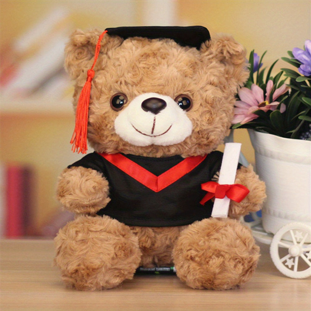 {Personalization} Graduation Bear Doll, Master's and Doctor's Bear Plush Toy, Bachelor's Suit Doll with Printed Logo, Graduation Season Gift, Gift for Classmates, Friends and School