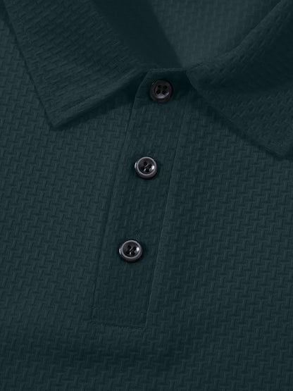 Summer Sports Casual Wear High-End Front Button Short Sleeve Shirt Breathable Turn- Collar Mesh Stretch Solid Color Top Golf Business Men's Short Sleeve - ayq