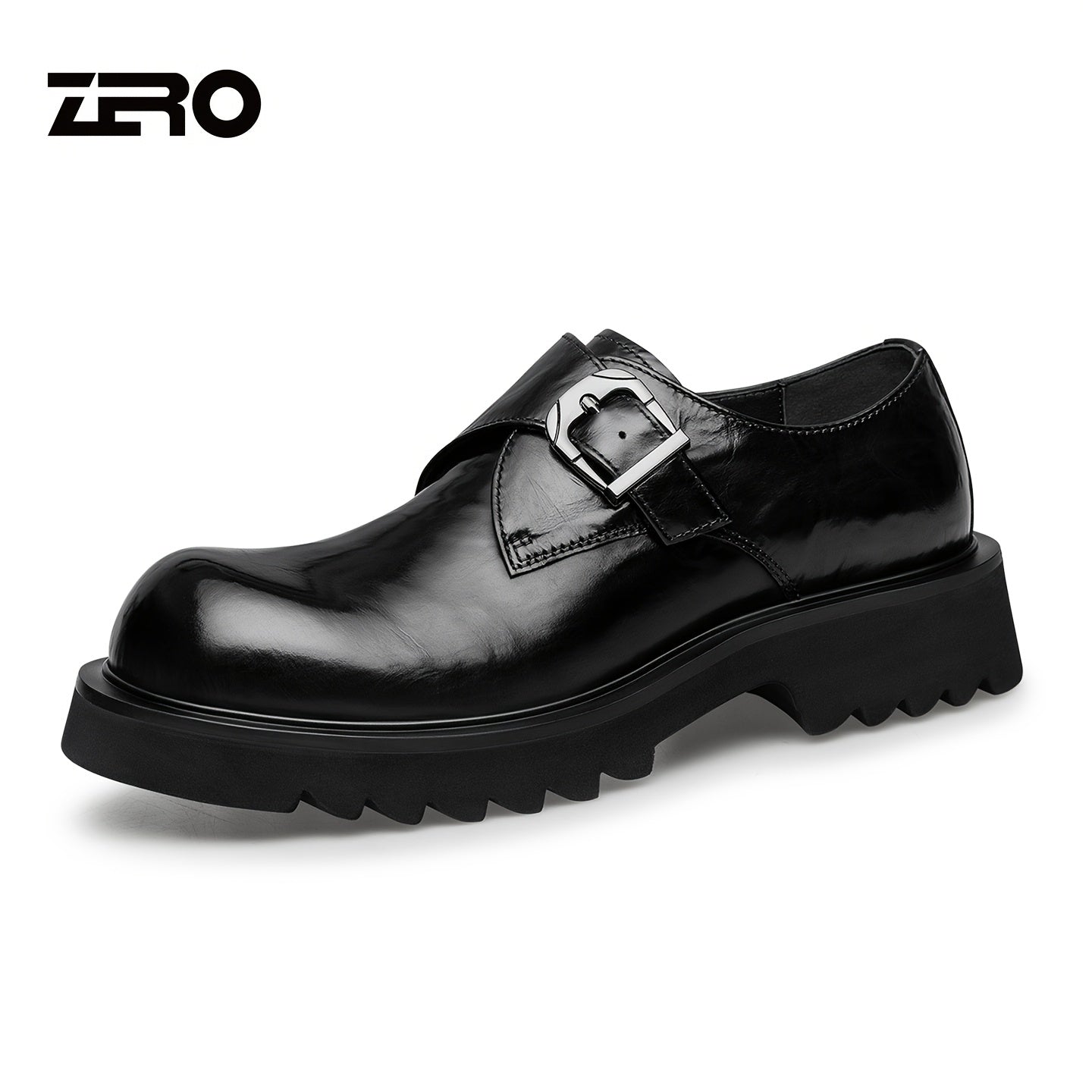 Men's Casual Leather Slip-On Business Shoes with Thick Sole