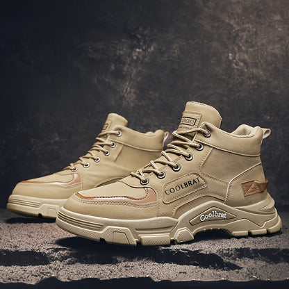 Men's Classic High-Top Work Boots with Thick Sole for Outdoor