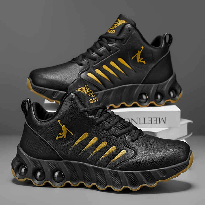 Men's Cushioned Non-Slip Casual Sneakers with Lace-Up