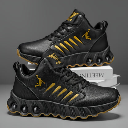 Men's Cushioned Non-Slip Casual Sneakers with Lace-Up