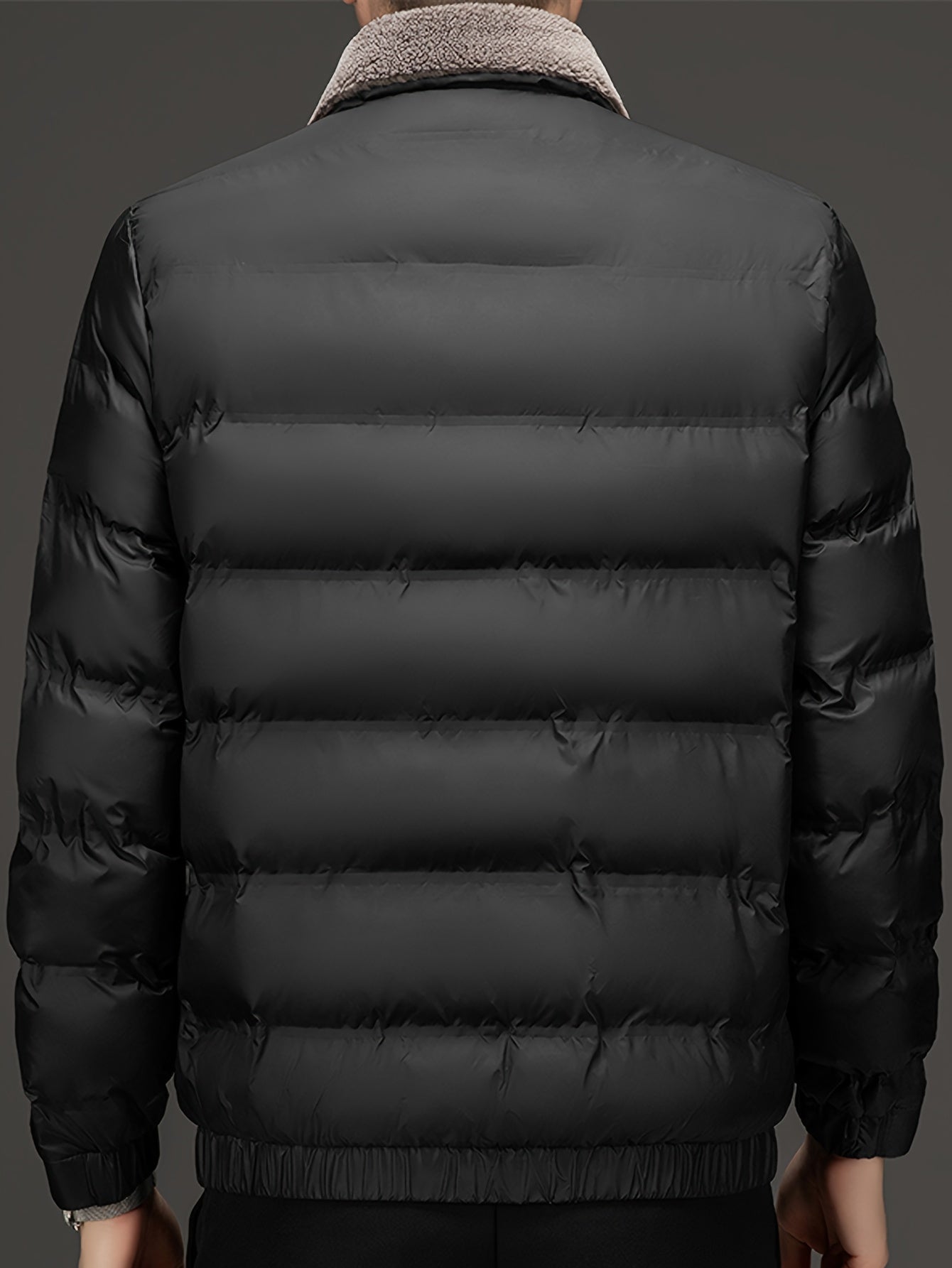 Men'S Heavyweight Winter Jacket - Thermal Insulated Coat with Zipper Closure, Slim Fit Formal & Casual Outerwear in Dark Green/Blue, Polyester-Lined Cold Weather Jacket for Everyday & Special Occasions, Winter Coats, Seasonal