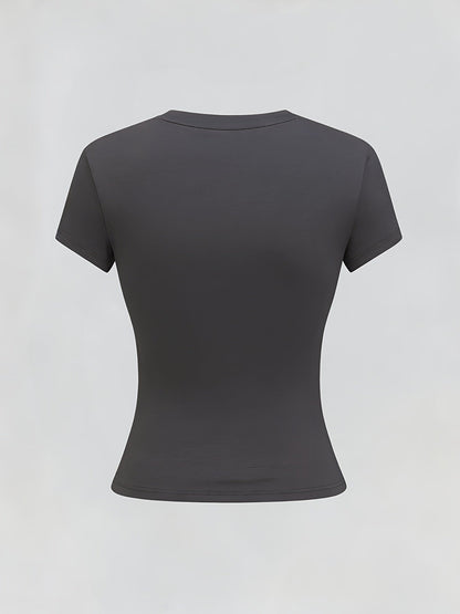 Slim Fit Believe Letter Graphic T-Shirt, Comfortable & Stylish - ayq