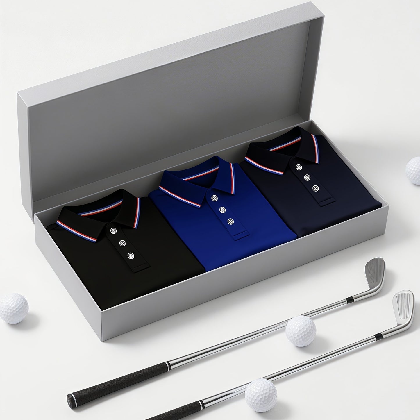 3pcs Men's Fashion Business Short-Sleeve Shirts, Collar Design, Simple and Elegant, Enhances Silhouette and Leg Length, Lightweight and Comfortable Knitted Polyester Fabric, Breathable and Skin-Friendly, Packaged in Bags (No - ayq