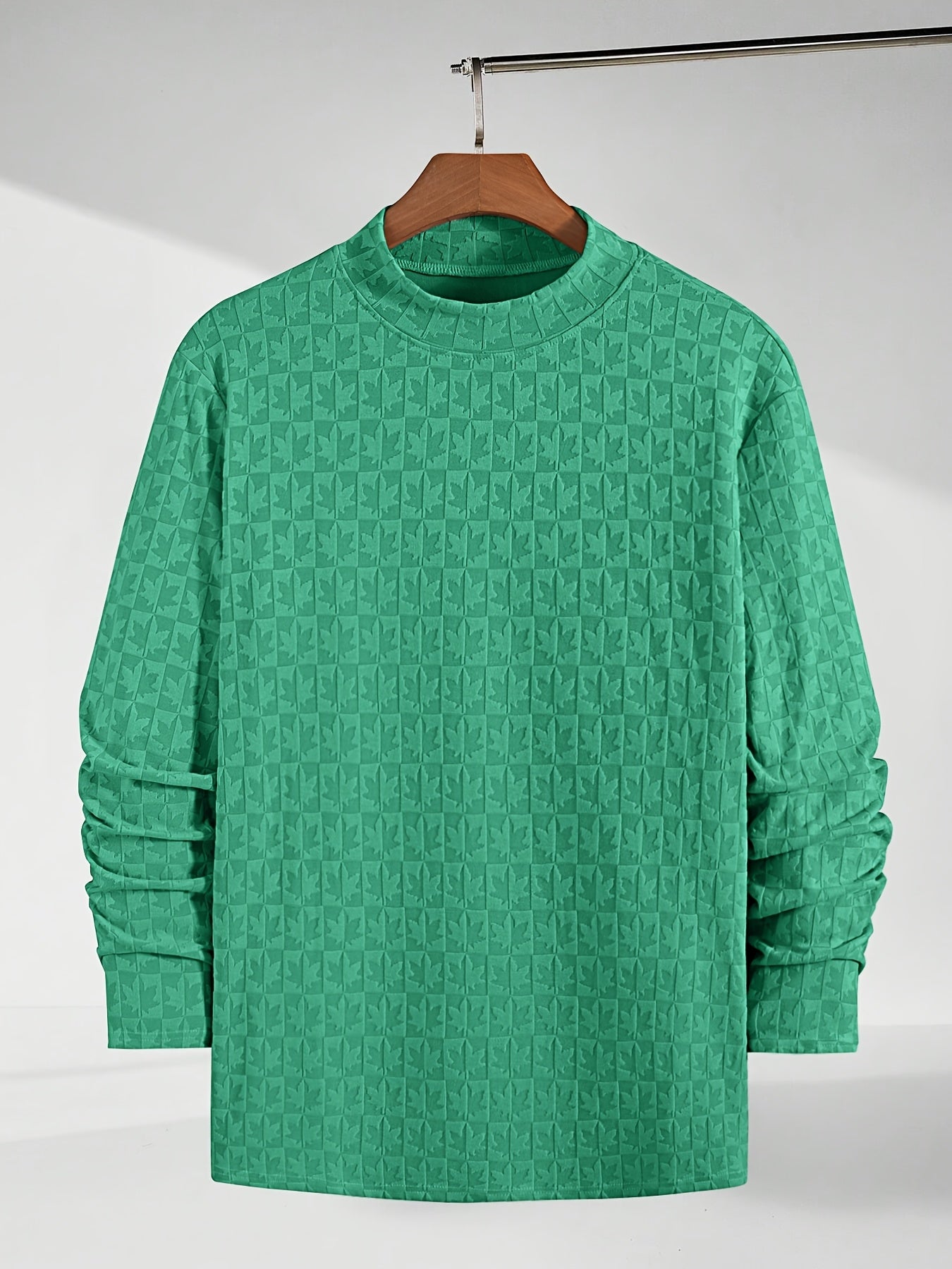 Տղամարդու երկարաթև մարզաշապիկ կիսաբարձր օձիքով, առօրյա ժակարդե հիմք վերնաշապիկի համար, աշնանային և ձմռան համար նախատեսված ոճային և բարձրորակ վերնաշապիկ