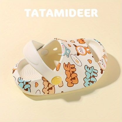 TATAMIDEER Unisex Kid's Open Toe Breathable Slippers, Comfy Non Slip Adorable Slides For Boy's & Girl's Outdoor Activities