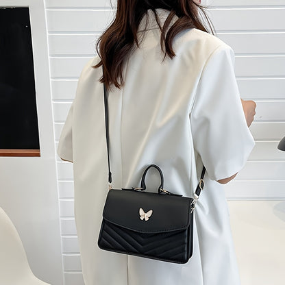 New Fashionable Minimalist Shoulder Bag Trendy Versatile Women'S Handbag Unique Crossbody Bag High-End Chic Tote Pure Diamond Solid Color Bag Fashionable Small Square Bag