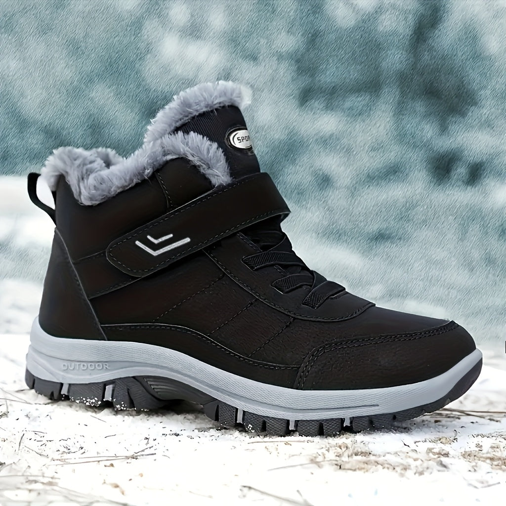 Men'S & Women'S Winter Snow Boots - Thick-Soled Ankle Boots with Non-Slip Rubber Sole & Striped Traction, PU Upper & Warm - All-Season Cold Weather Hiking, Ice Climbing Boots (unisex Sizes Available), Hiking Boots, Outdoor Fo