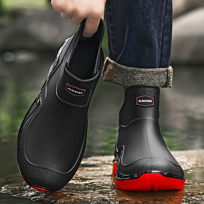 Men's All-Season Outdoor Slip-On Rain and Hiking Boots