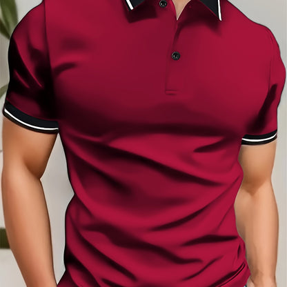 A Breathable And Fitted Golf Shirt, Men'S Casual V-Neck Short-Sleeve T-Shirt, Summer Men'S Apparel - ayq