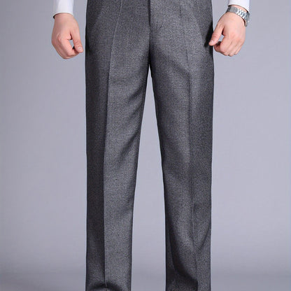 Men'S Casual Spring/Fall Polyester Solid Color Regular Fit Pants with Pocket