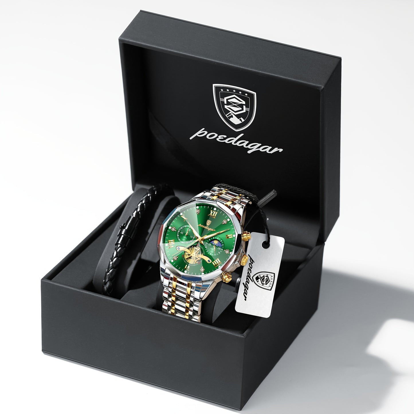 Men's Stainless Steel Business Watch with Luminous Chronograph