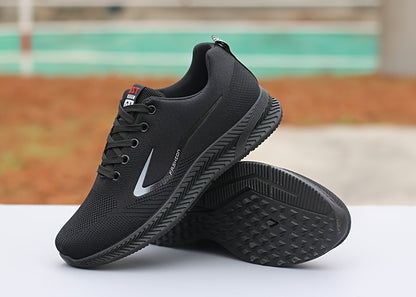 Men's Breathable Mesh Running Shoes - Lightweight, Non-Slip Casual Sneakers with "BEST PARENTS NO.2.54cm Design, Low-Top Lace-Up Sneakers for All Seasons