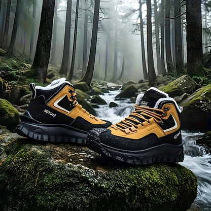 Men's Outdoor Hiking Shoes - Multi-Terrain Breathable Athletic Sneakers for Gym Training, High Elasticity Support & Anti-Slip Design, Lightweight and Warm Snow Sports Footwear