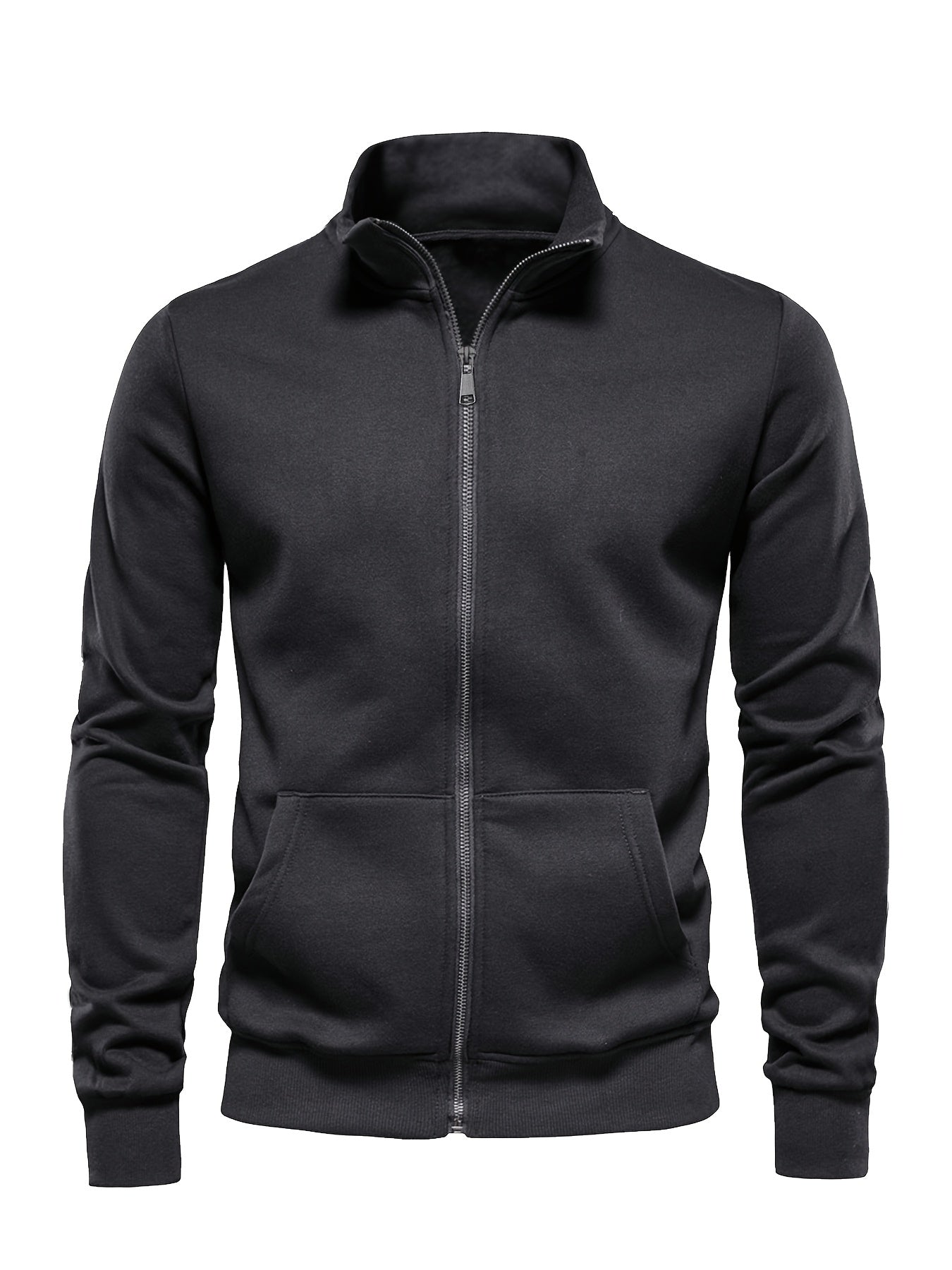 Men'S Lightweight Breathable Zip-Up Jacket - Casual Outdoor Windbreaker with Kangaroo Pocket, Soft Shell Design for Hiking, Fishing, Gym & Streetwear - Spring/Fall Layering Essential, Fishing Attire, Stylish Stand Collar, Dur