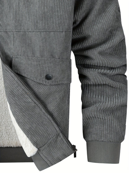 Տղամարդու ամուր ջերմային բաճկոն - քամուց պաշտպանող և բարձրորակ ձմեռային վերարկու՝ կայծակաճարմանդով, բազմագրպան դիզայնով, չձգվող գործվածքով - ցուրտ եղանակի վերնազգեստ ամենօրյա օգտագործման համար, հաստ, քամուց պաշտպանող բաճկոն, առօրյա վերնազգեստ, դիմացկուն