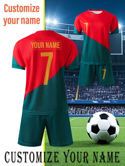 Youth Quick-Dry Football Shirt and Shorts Set - Lightweight Polyester