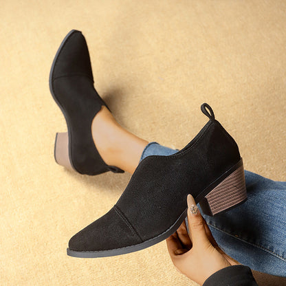 Women'S Pointed-Toe Ankle Boots - Comfortable Slip-On Style with Rubber Sole and Fabric Lining, Perfect for Casual Wear and Walking, Everyday Comfort | Fashionable Comfort | Fabric Upper Boots