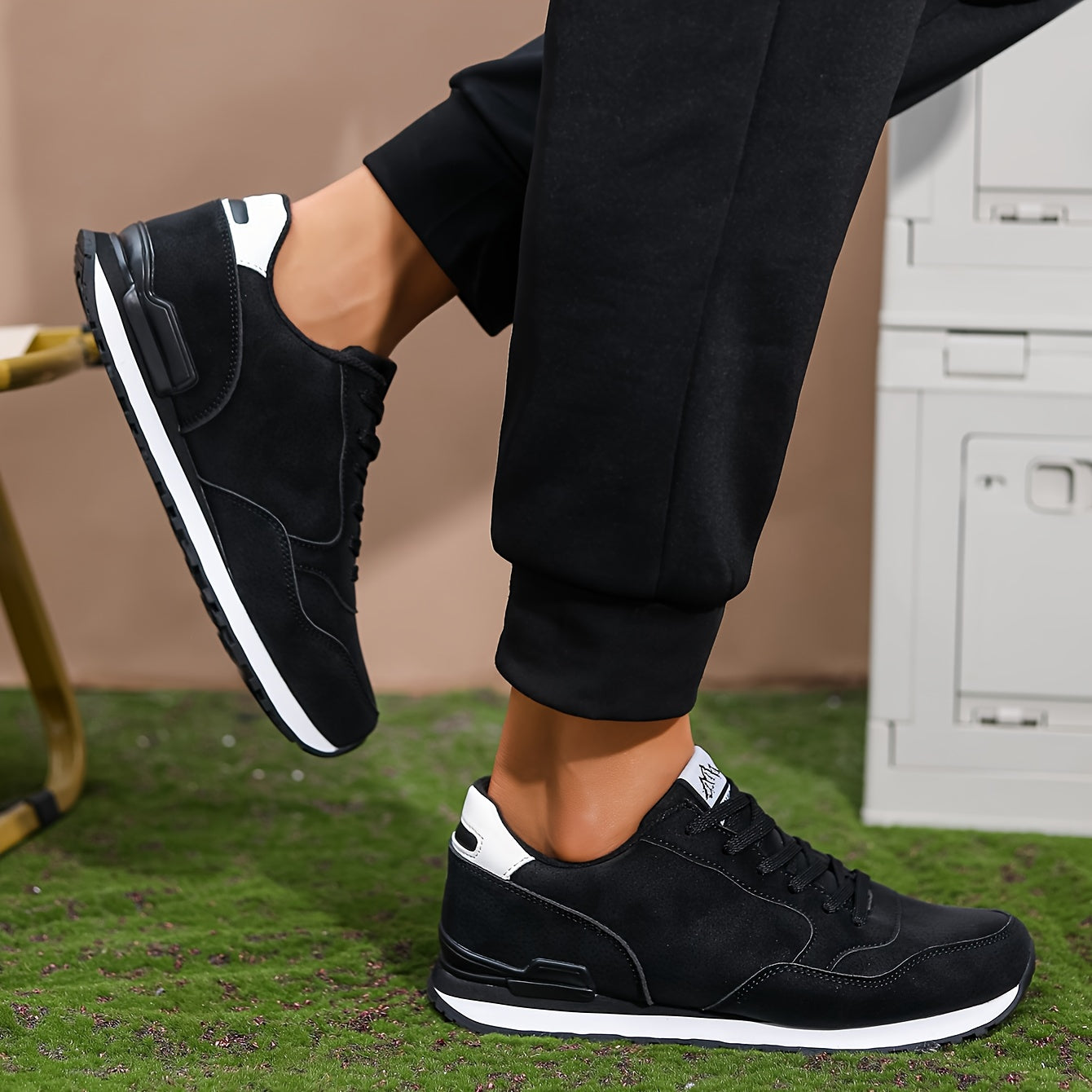 Men's Forrest Gump Sneakers, Round Toe Low-Top Casual Lace-Up Sneakers, Low Heel, Men's Fashionable Minimalist Style, Casual Adult Outdoor Sports, Shopping, Travel, All-Season Men's Sneakers - ayq
