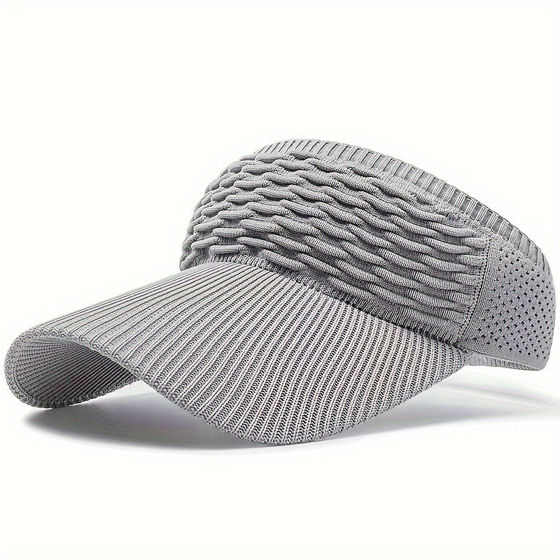 Casual Elastic Knitted Cap, Breathable Women's Empty Top Sunshade Hat For Outdoor Sports And Sun Protection