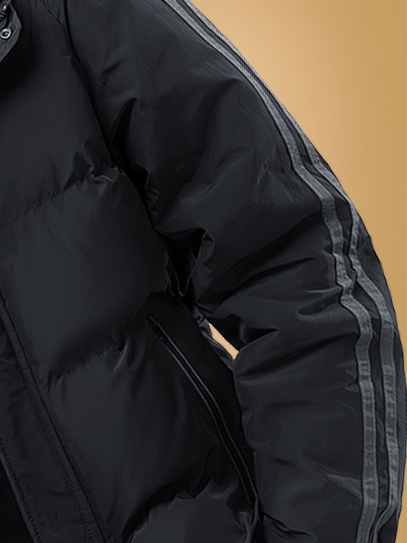 Men's Heavyweight Winter Coat - Hooded Jacket with Full-Zipper Closure, Insulated Outer Shell for Extreme Cold, Front Pockets - Dark Grey/White color, Hand Washable - Ideal for Everyday & Formal Cold Weather Outfits by OceanM