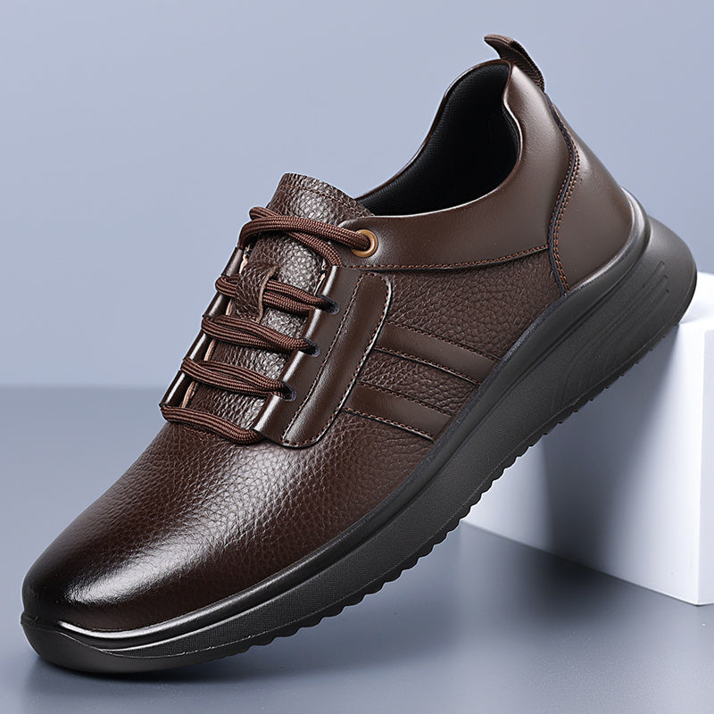 Men's Classic Derby Lace-Up Walking Shoes with Cushioned Sole