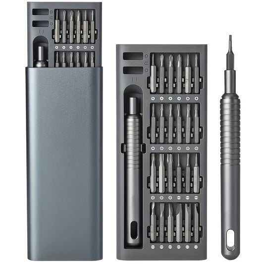 25-In-1 Precision Screwdriver Set for Mobile Phone And Tablet Repairs, Includes Drill Bits, Tweezers, And Pry Tools, Comes with a Portable Storage Case, Essential for Electronic Device Maintenance.
