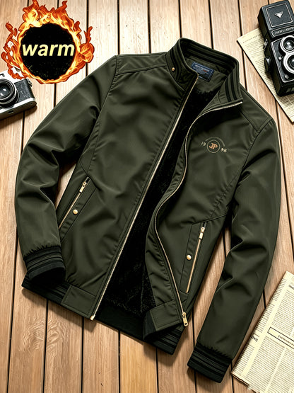 Men's Lightweight Fleece Stand-Collar Coat for Fall Winter