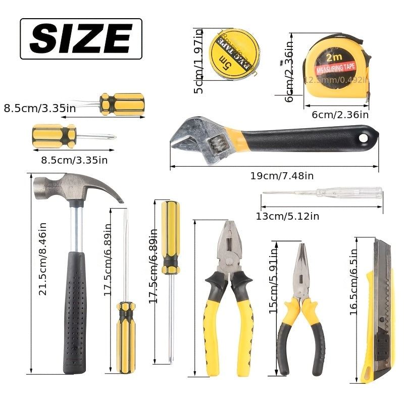 Tool Set, Universal Household Manual Tool Set with Plastic Toolbox Storage Case, for Automotive Repair and Home Maintenance