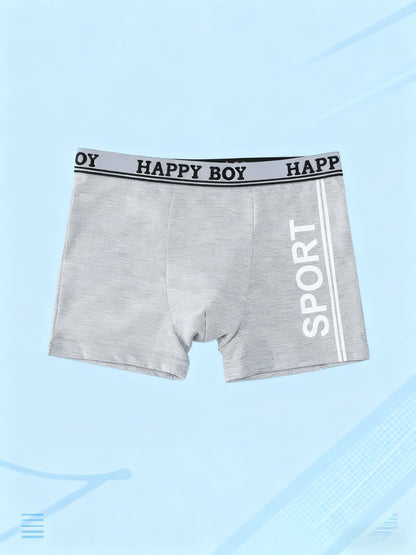 Boys' Soft Cotton Sports-Style Boxers Set of 4