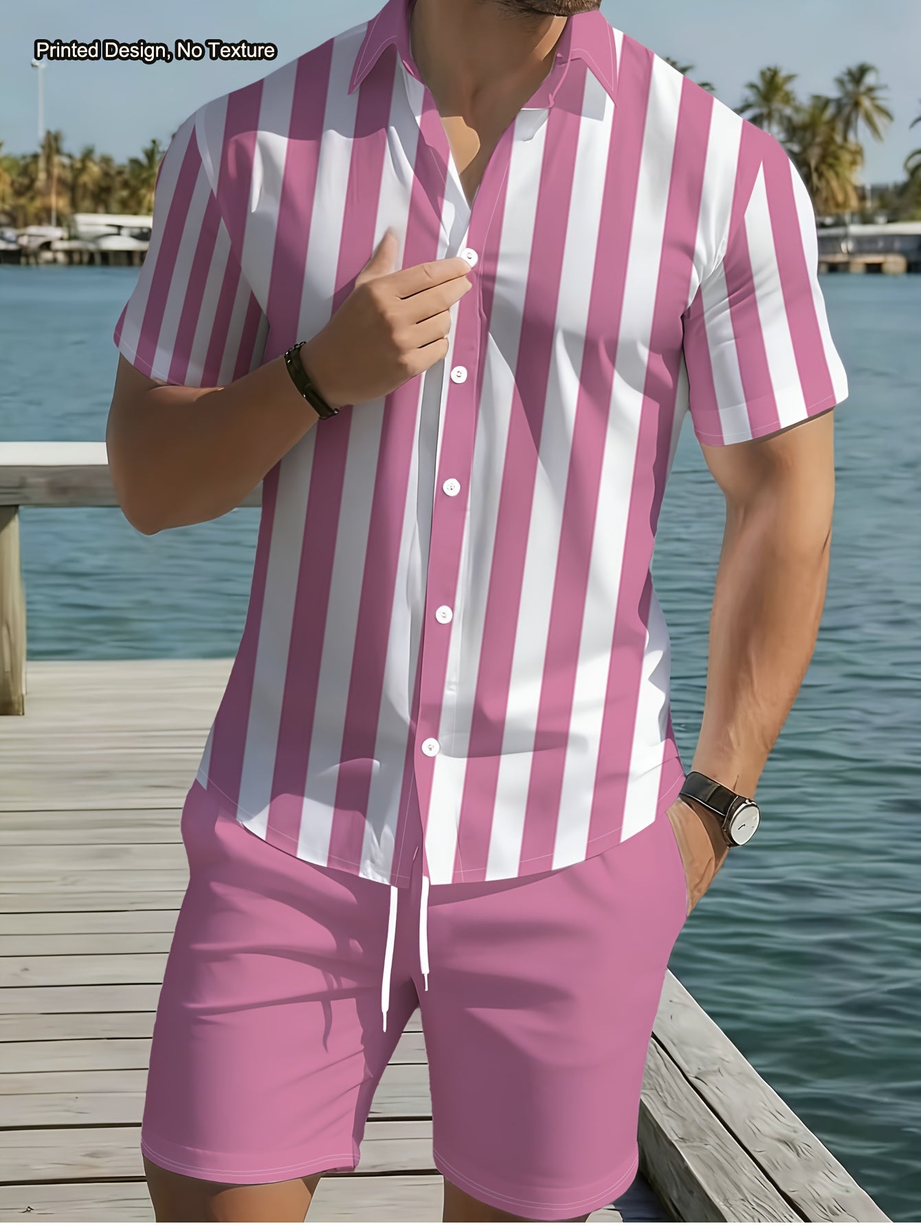 Men's Casual Summer Shirt & Shorts Set with Unique Print