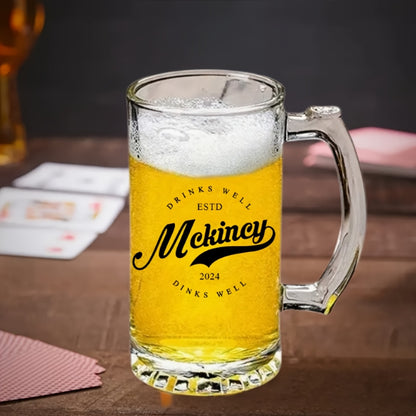 Personalized Custom Name Glass Beer Mug – Reusable Drinkware