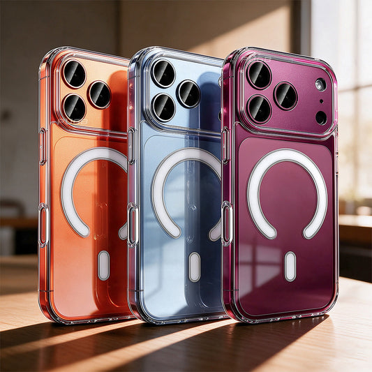 Luxury Transparent Magnetic Wireless Charging Phone Case for iPhone 11