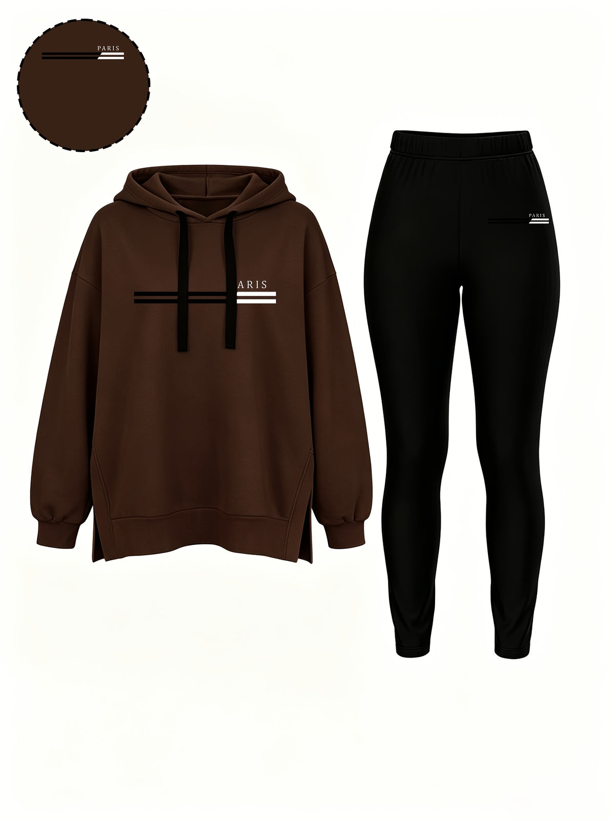 Casual Hooded Sweatshirt and Fitted Pants Set for Fall/Winter - ayq