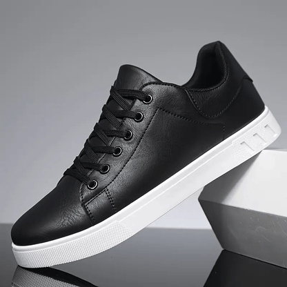 Men's Low-Top PU Sneakers with Cushioned PVC Sole - Minimalist Style