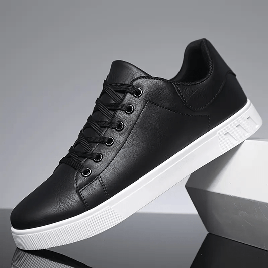 Men's Low-Top PU Sneakers with Cushioned PVC Sole - Minimalist Style