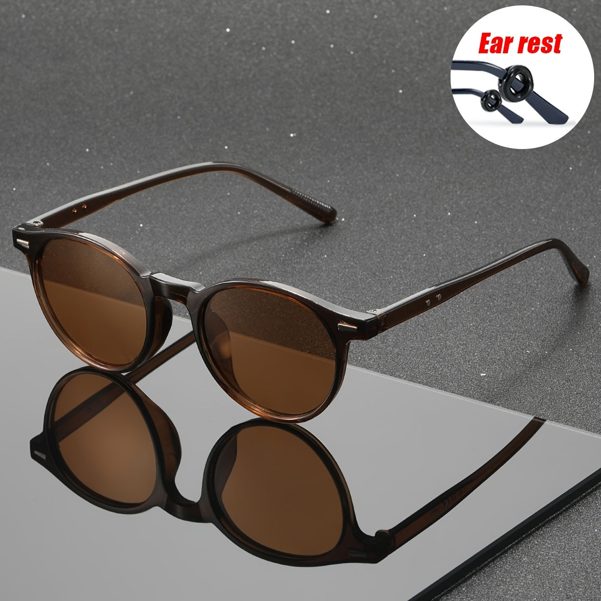 Unisex Amber Round Sunglasses with UV400 Protection
